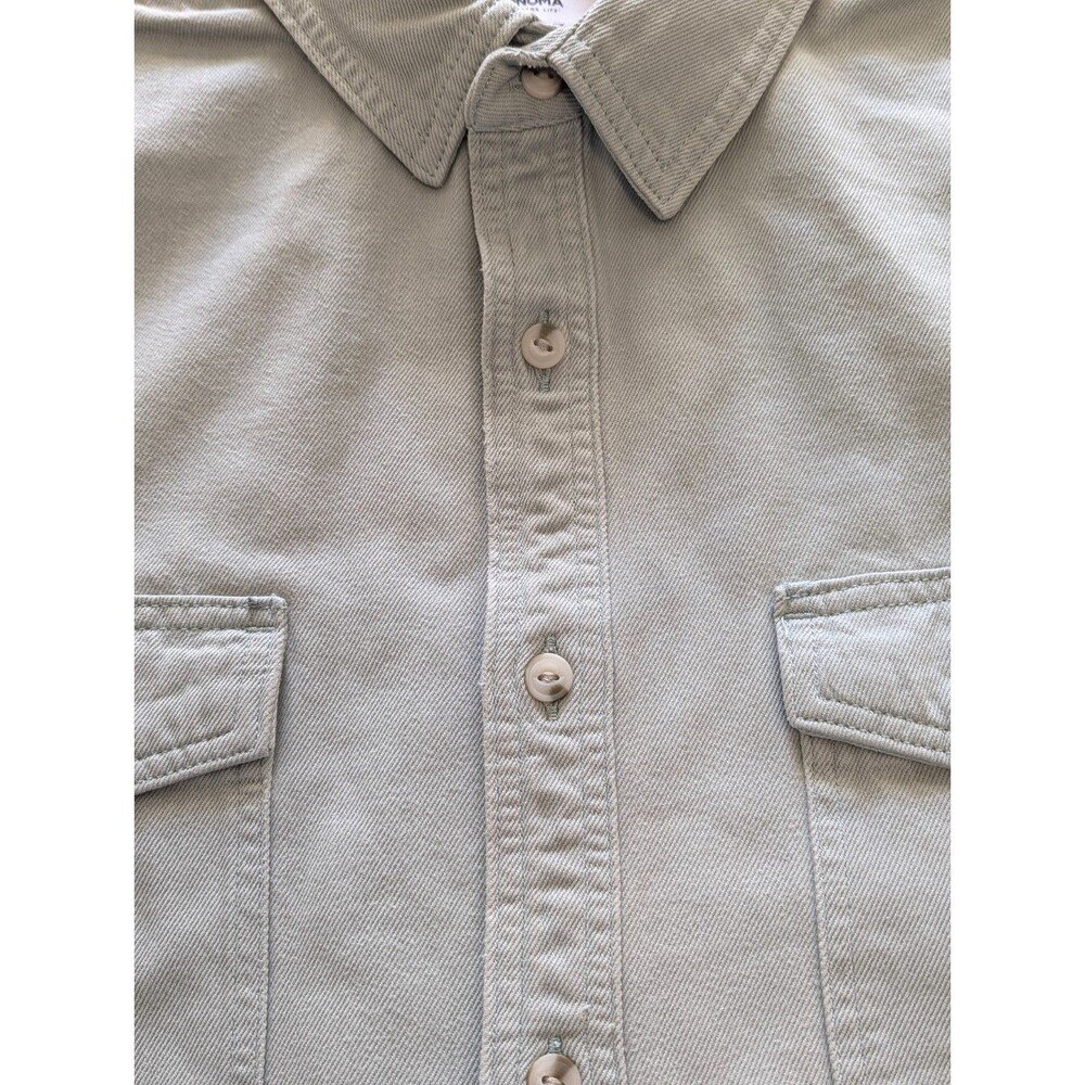 Sonoma Heavyweight Cotton Overshirt Long Sleeve Mens XL Mint Green NEW - Picture 11 of 11